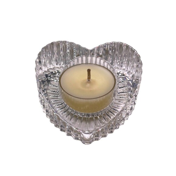 PartyLite - Heart Shaped 24% Lead Crystal - Candle Holder For Votive / Tea Light - Picture 2 of 9